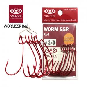 Гачки Vanfook офсетні Worm 55R Red