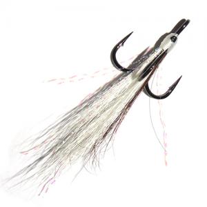 Борідка на жереха з козячої шерсті на трійнику White-Black