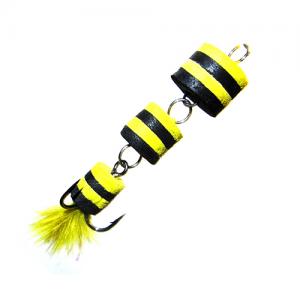 Мандула на трійнику Yellow-Black 4см, гачок 12