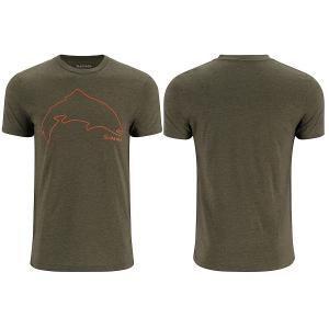 Футболка Simms Trout Outline T-Shirt Loden Heather L (13519-1274-40)