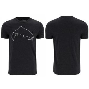 Футболка Simms Trout Outline T-Shirt Dark Gunmetal Heather L (13519-1293-40)