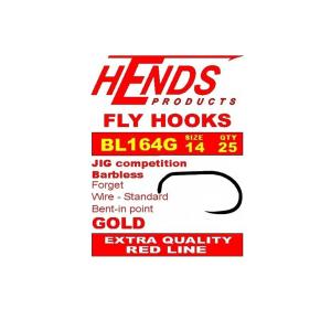 Гачки HENDS Jig Competition Barbless Gold BL 164/25
