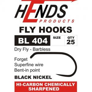 Гачки HENDS Dry Fly Barbless BL 404/25