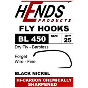 Гачки HENDS Dry Fly Barbless BL 450/25