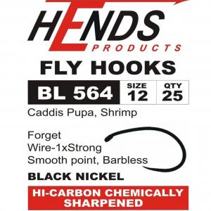 Гачки HENDS Shrimp Caddis Pupa Barbless BL 564/25