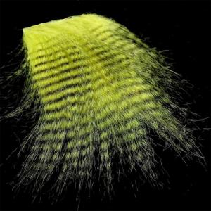 Artificial Fur Hends Grizzly Feathered Furabou - Yellow/Olive [yellow -olive]