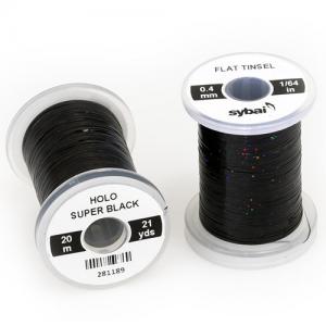 Плоский люрекс SYBAI Holographic Flat Tinsel -  Super Black [Чорний]