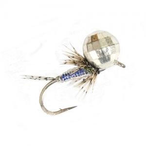 Мормишка вольфрам гранована срібло - White VinilRib [Біла]